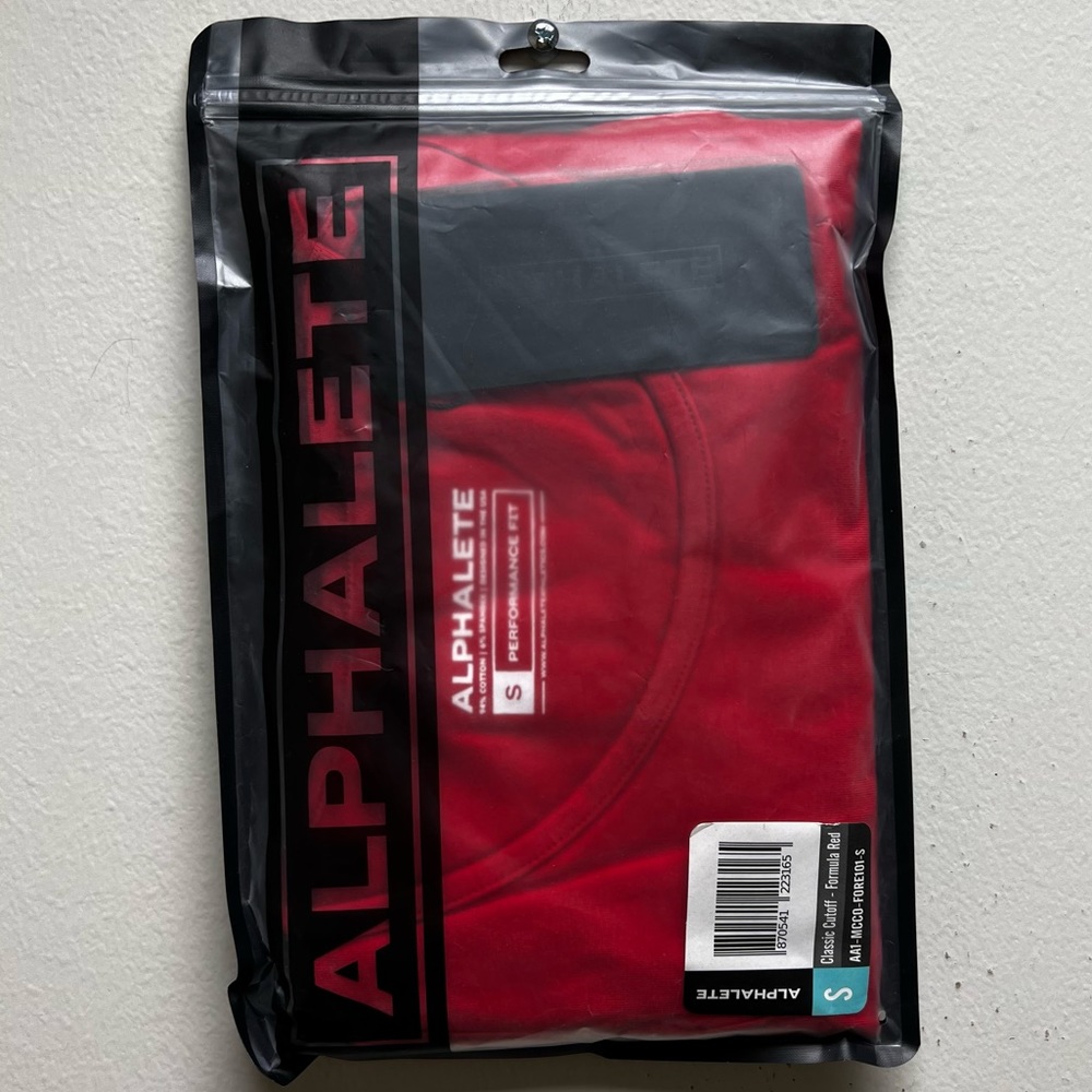 Alphalete - Classic Cutoff Tank Top - Formula Red - Size S - New